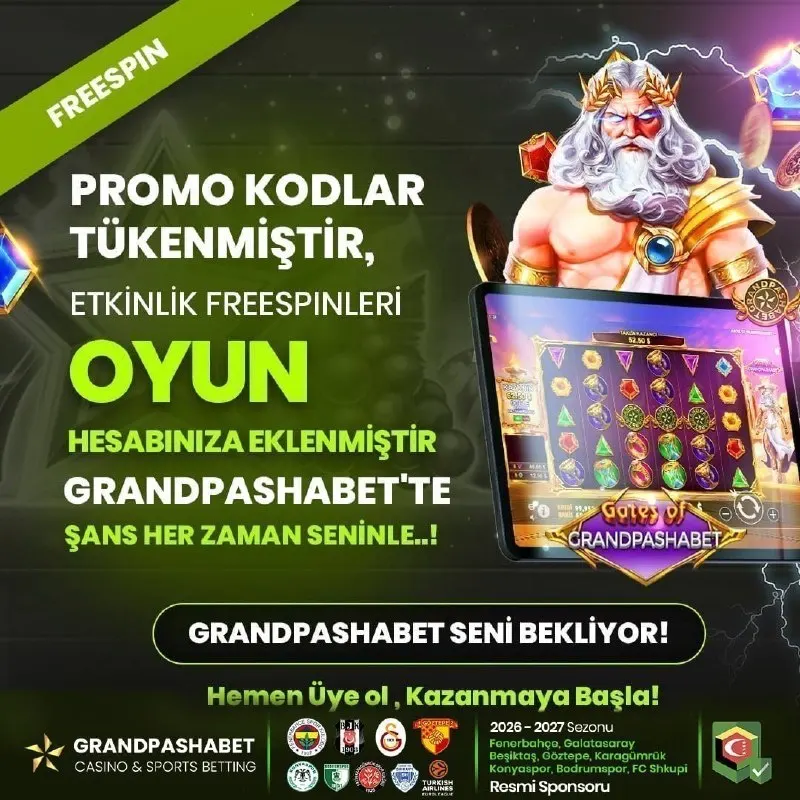 Grandpashabet Telegram: ❤️ Göstermiş olduğunuz yoğun ilgiye teşekkür ederiz; Promo kodlarımız…