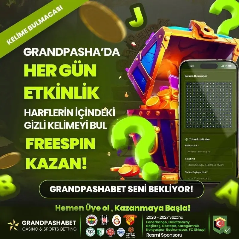 Grandpashabet Telegram: ➡️ GRANDPASHA'DA HER GÜN ETKİNLİK ⬅️ 🎉Harflerin içindeki gizli kelimeyi bul…