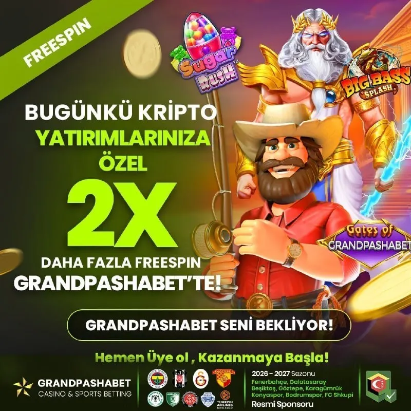 Grandpashabet Telegram: 🔥 GRANDPASHA'DAN KAÇIRILMAYACAK FIRSAT! 🎁Bugüne özel yatırım yap, 2X freespin…