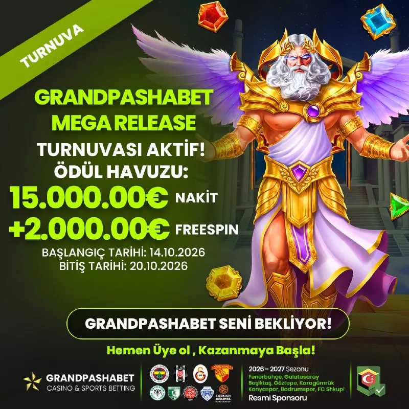 Grandpashabet Telegram: 📣 Pragmatic Play Sağlayıcısından GrandPashabet Mega Release Turnuvası Aktif! ⏰…