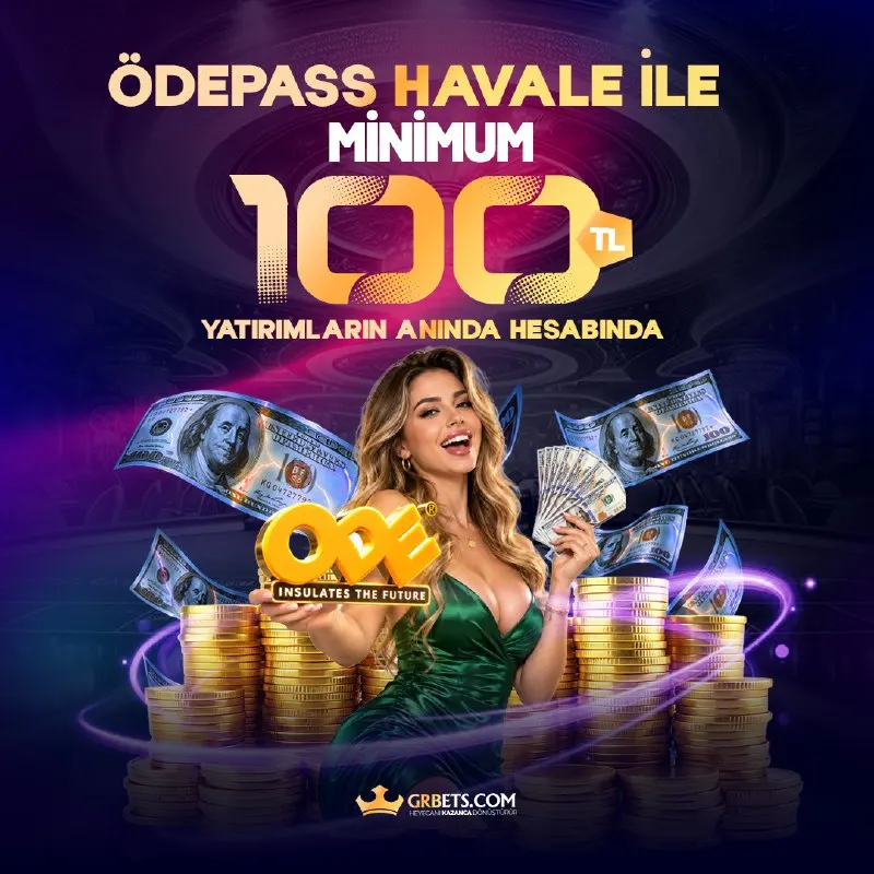 GRBets Telegram: 🪙OdePass Havale ile Minimum 1️⃣0️⃣0️⃣ TL Yatırımların Anında Hesabında 🎰🎰🎰🎰🎰🎰🎰…