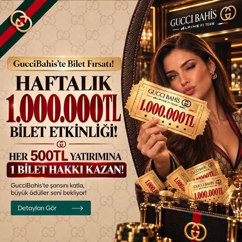 GucciBahis Telegram: 🤩 GUCCİ’DE MİLYONLUK ETKİNLİK HEYECANI! 💰 500 TL yatırım yap, otomatik 1 bilet…