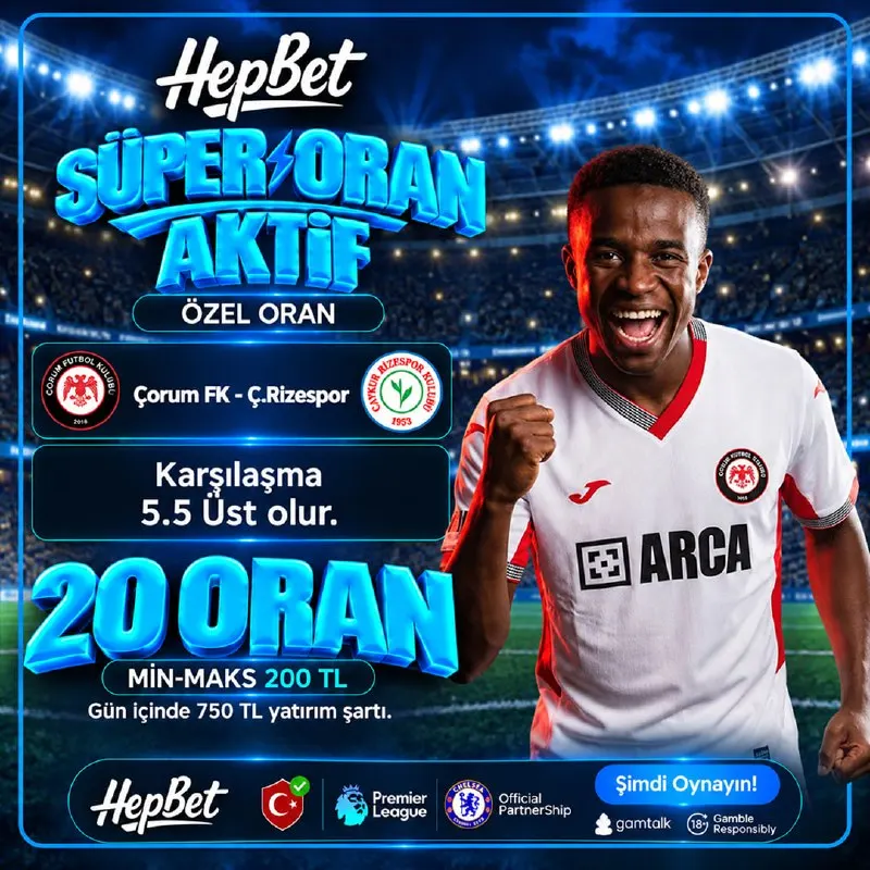 Hepbet Telegram: 🔥 HEPBET'TE ÖZEL ORAN HEYECANI DEVAM EDİYOR! ⚽️ Çorum FK 🆚 Ç.Rizespor ⚠️ Gün…
