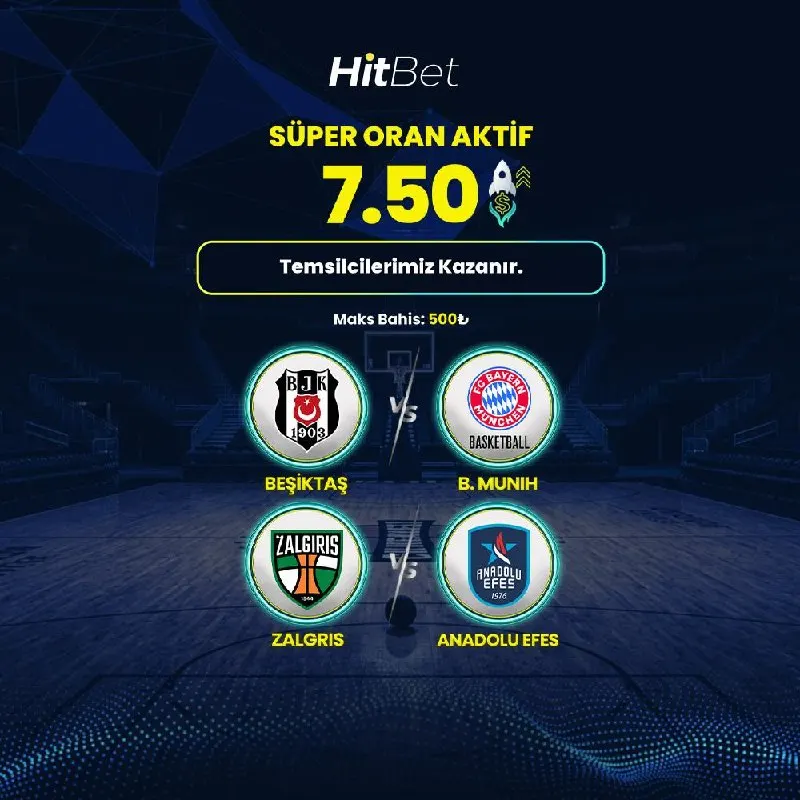Hitbet Telegram: 💛 HİTBET SÜPER ORAN AKTİF! 🏀 Beşiktaş - Bayern Münih 🏀 Zalgiris - Anadolu Efes…