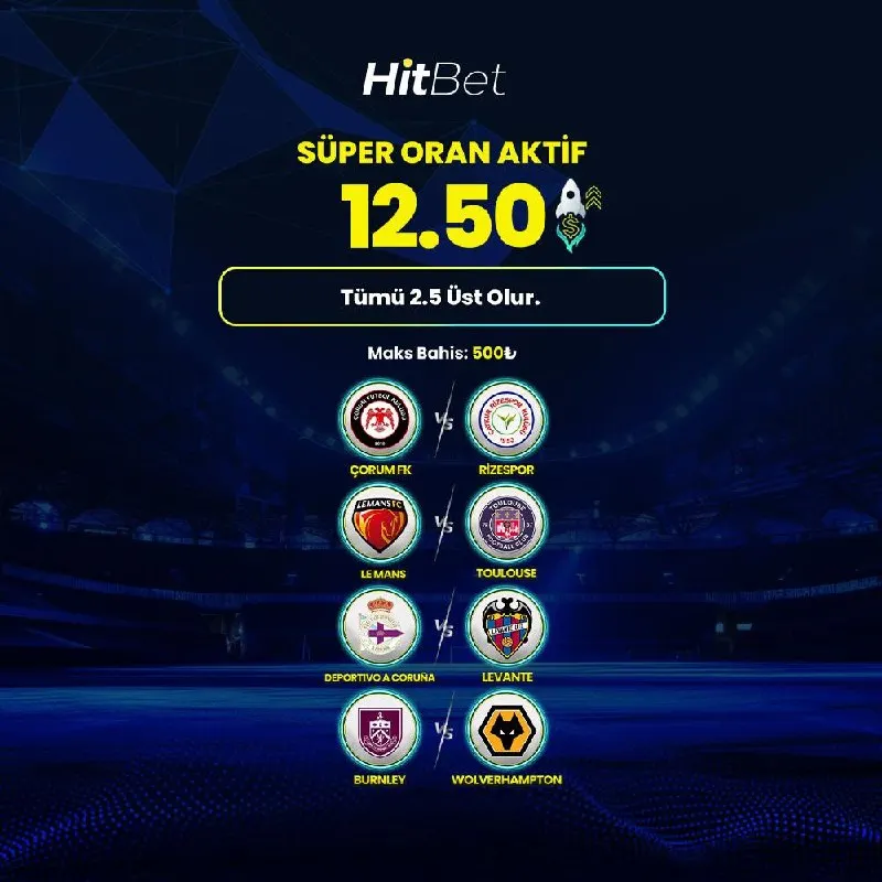 Hitbet Telegram: 💛 HİTBET SÜPER ORAN AKTİF! ⚽️ Çorum FK - Rizespor ⚽️ Le Mans - Toulouse ⚽️…