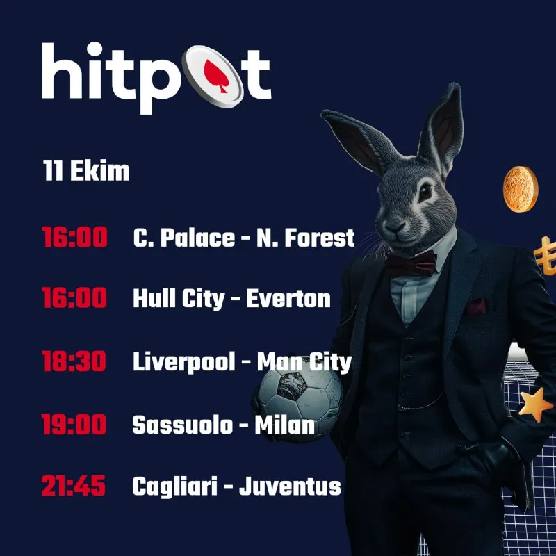 Hitpot Telegram: 🏟 Stadlarda düdük çalacak, kuponlarda hareket başlayacak! Günün maçlarını…