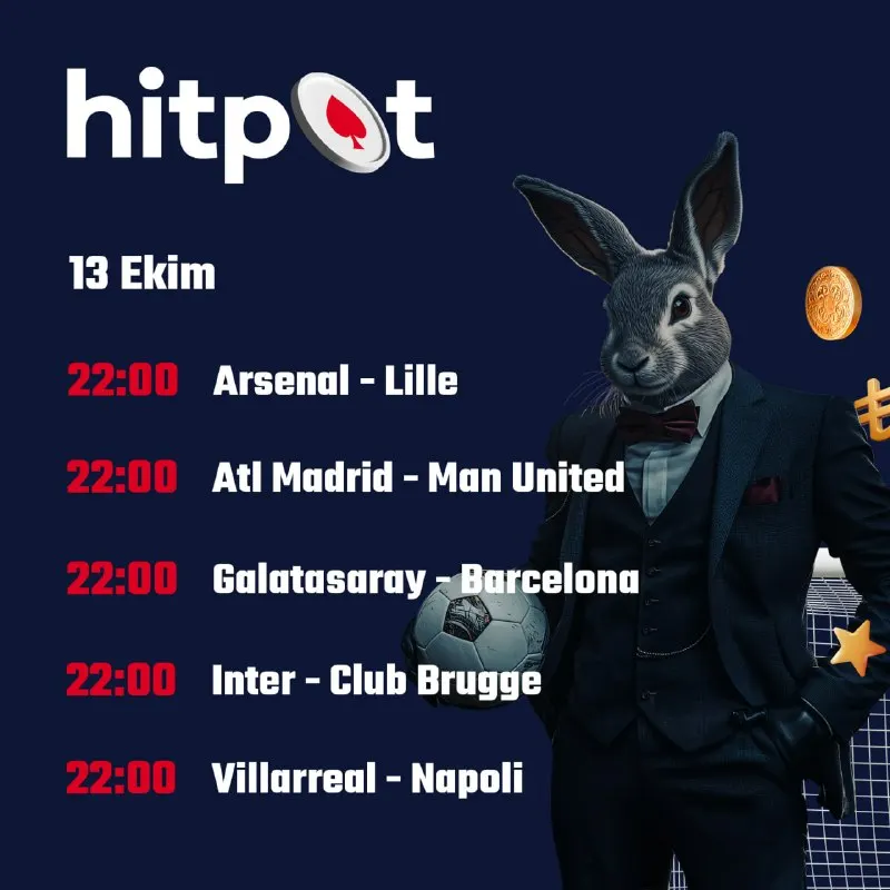 Hitpot Telegram: 💥 Bugünün maçları için bahis temposu yükseliyor! Dikkat çeken oranları yakala…