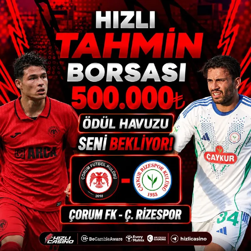 Hızlı Casino Telegram: ⚡️ HIZLI TAHMİN BORSASI SAHNEDE! ⚡️ ⚽️ Çorum FK - Ç. Rizespor karşılaşmasında…