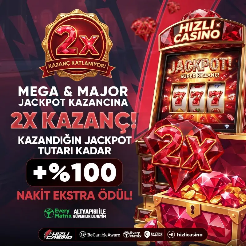 Hızlı Casino Telegram: ⚡️ MEGA & MAJOR JACKPOT KAZANCIN 2X KATLANIYOR! ⚡️ 💎 Mega veya Major Jackpot’u…