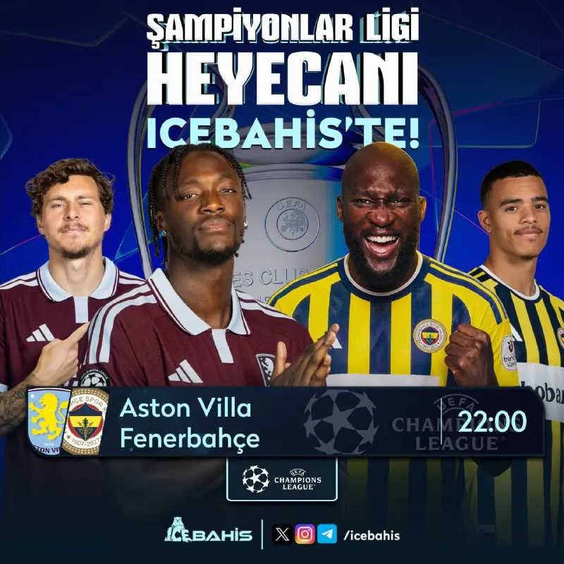 Icebahis Telegram: 🥶⚔️⚔️⚔️ 🏆 🇪🇺 Şampiyonlar Ligi Heyecanı icebahis'te! 🏆 🏴󠁧󠁢󠁥󠁮󠁧󠁿 Aston Villa ➖…