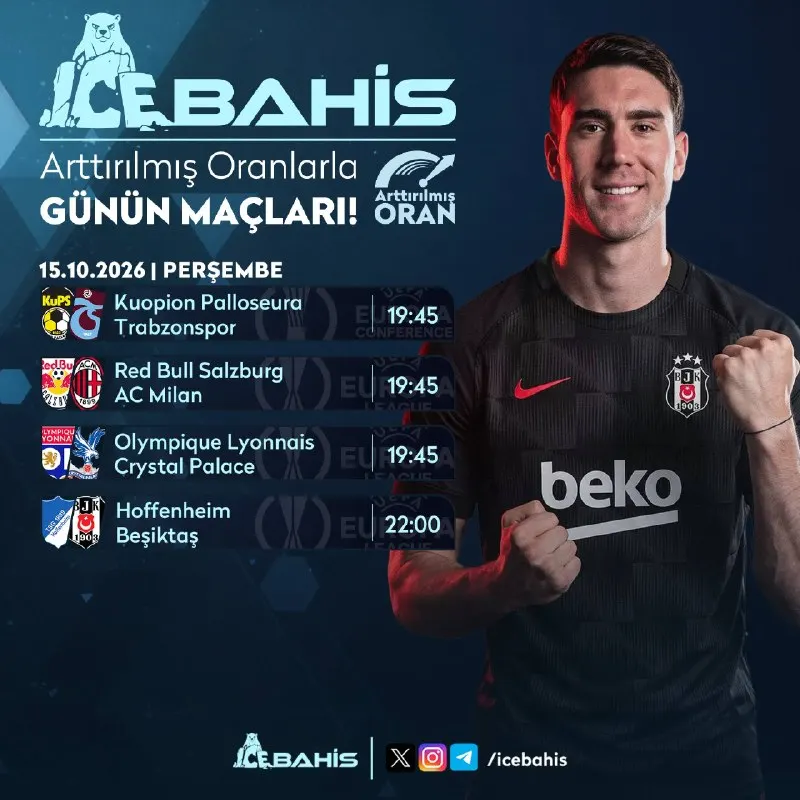 Icebahis Telegram: 🥶⏫⏫⏫ ⚽️ Futbol Heyecanı icebahis'te! 👑 🗓 15 Ekim | Arttırılmış Oranlı maçlar…