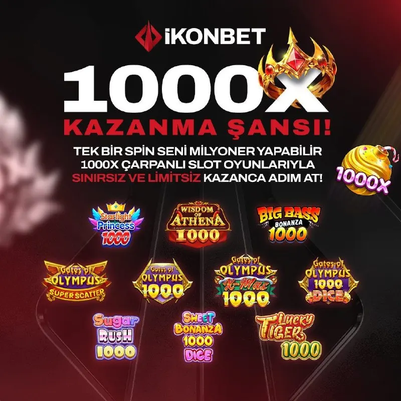 İkonbet Telegram: ⚡️ Tek spinle milyoner olabilirsin! 🔥 1000x çarpanlı slot oyunlarıyla kazanç…