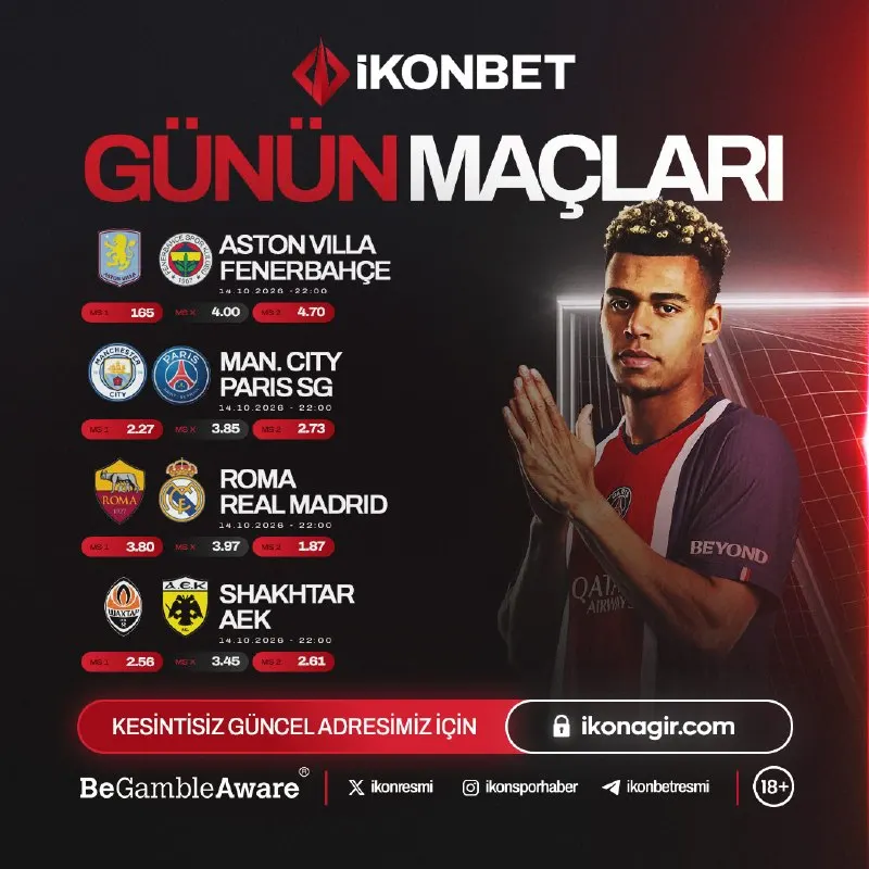İkonbet Telegram: 😎🥳🤯🥰😇🎃 İLE GÜNÜN MAÇLARI 🦁 14.10.2026 İkon’da %20 Çevrimsiz ile kazanmaya hazır…