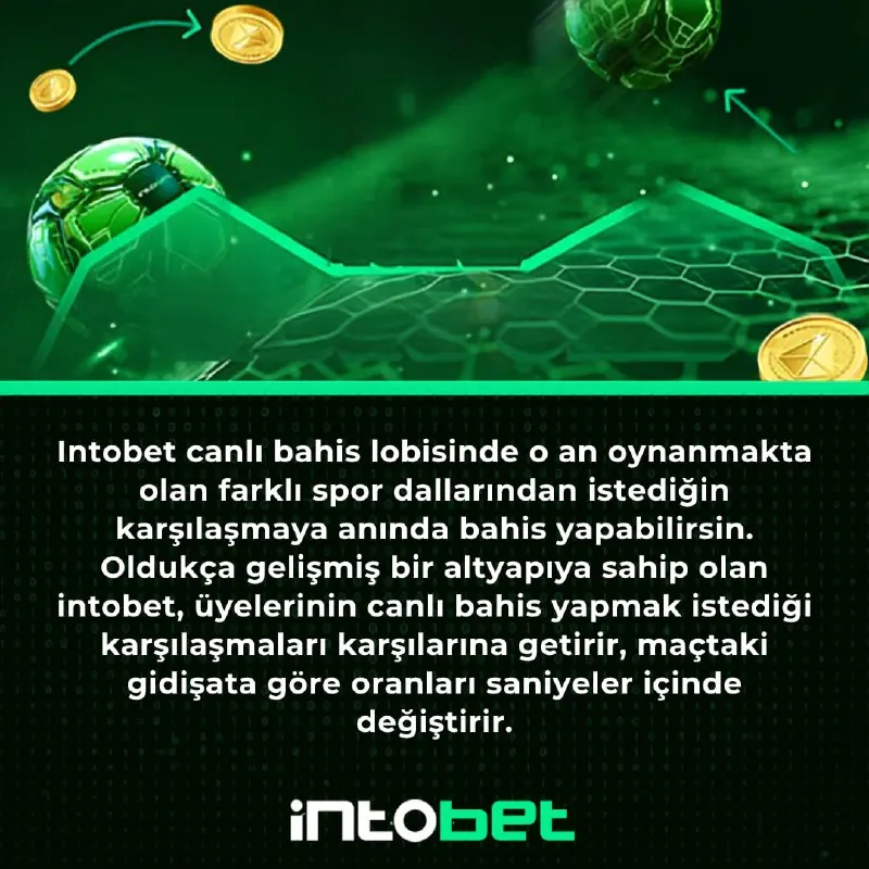 Intobet Telegram: 🔥 Canlı bahis lobisinde anlık değişen yüksek oranlarla heyecanı katla!…