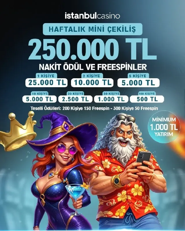 İstanbul Casino Telegram: 🔥 İSTANBUL CASİNO HEP YANINIZDA 🔥 💰 Haftalık Çekiliş 250.000 TL’yi aşan nakit…