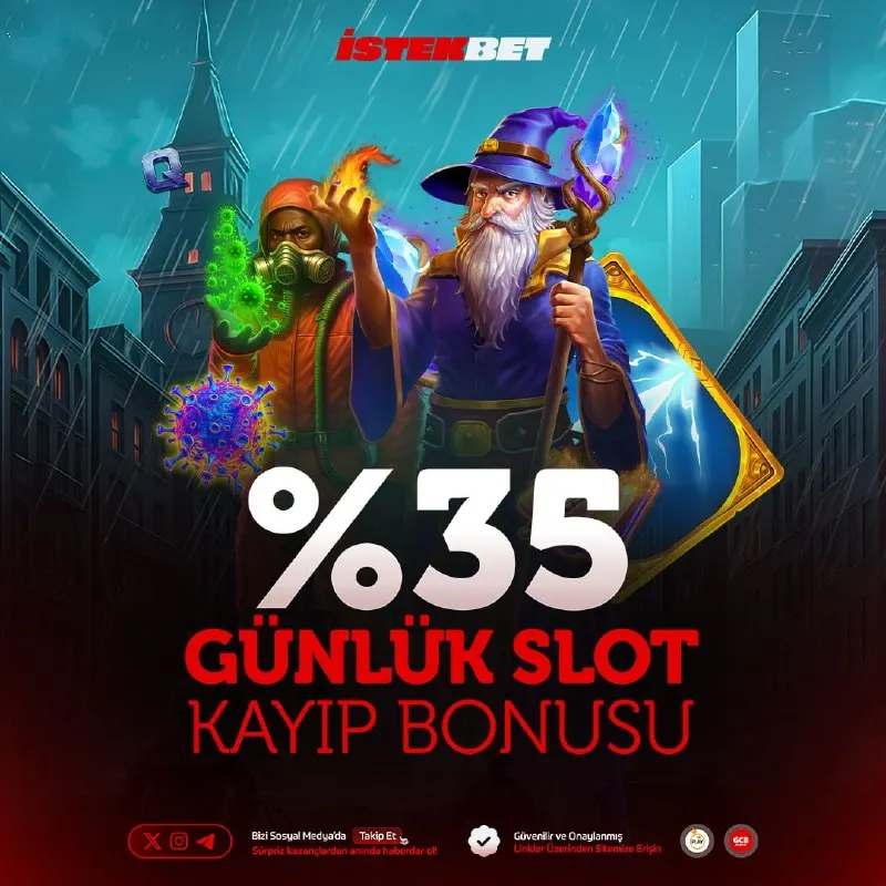 İstekbet Telegram: 😀😀😀😀 ⚡️%35 GÜNLÜK SLOT KAYIP BONUSU⚡️ 🎰 Slot heyecanında kaybetmek yok, sihirli…