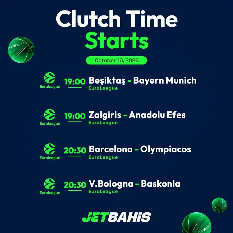 Jetbet Telegram: 🏀 EuroLeague action heats up as Zalgiris clash with Anadolu Efes! Grab…