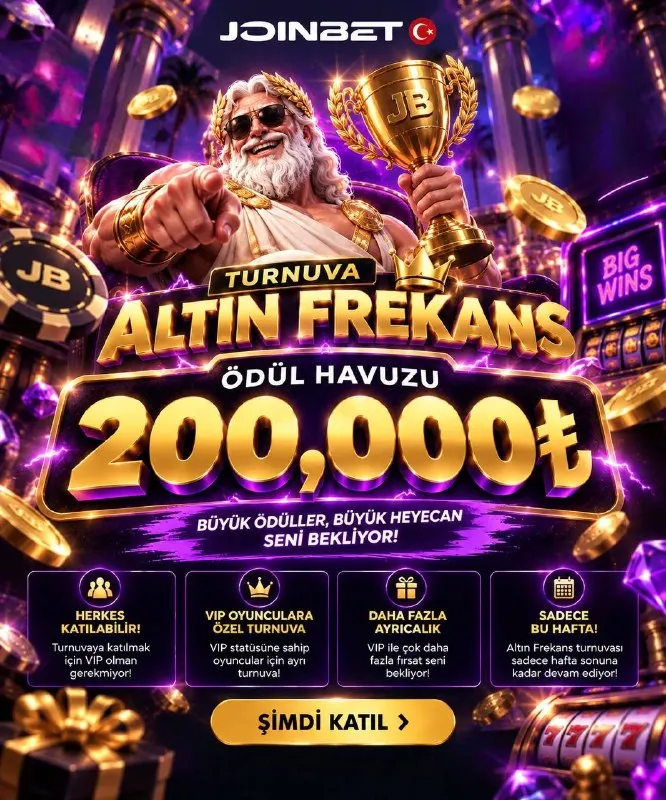 Joinbet Telegram: 🧡 ALTIN FREKANS ÇOKTAN BAŞLADI — ÖDÜLLER SENİ BEKLİYOR! 🎰 Haftanın en sıcak…