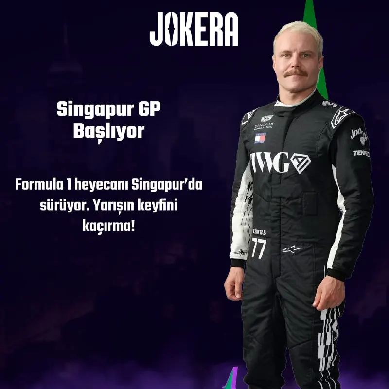 Jokera Telegram: 🏎 Singapur GP başlıyor! Formula 1 heyecanı Singapur sokaklarında devam ediyor…