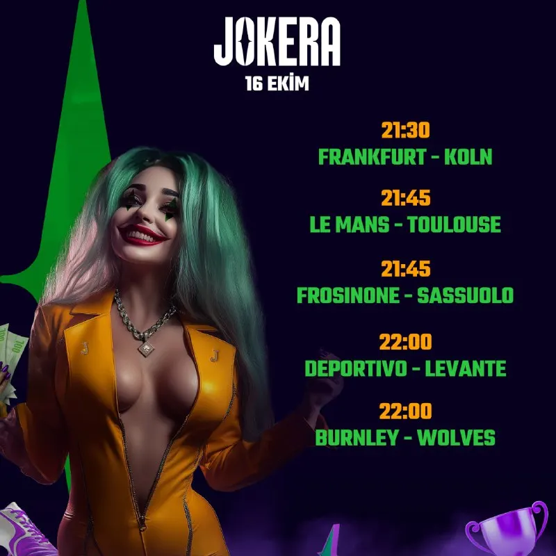 Jokera Telegram: 🛡 Defanslar geçit vermiyor, gol düellosu başlamak üzere! Jokera’da günün futbol…