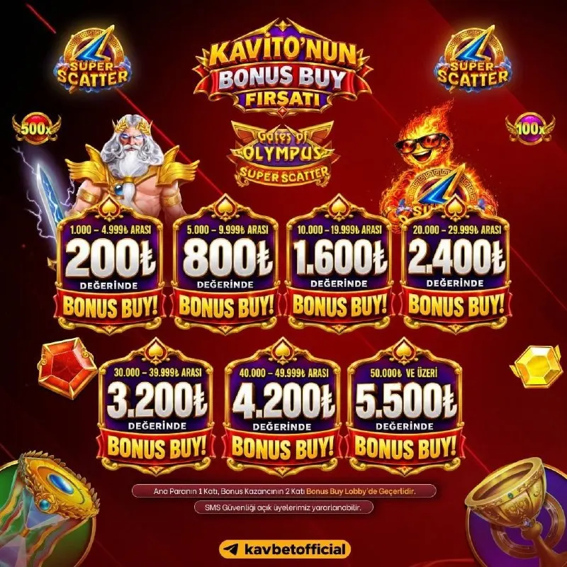 Kavbet Telegram: 🥰Kavito ile Bonus Buy Fırsatı ❗️ ⚡️Gates of Olympus Super Scatter oyununda…