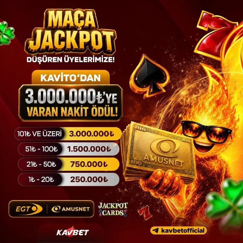 Kavbet Telegram: 🌟Maça Jackpot ile Zirveye Yüksel❗️ 💸Maça Jackpot düşürmeniz halinde…
