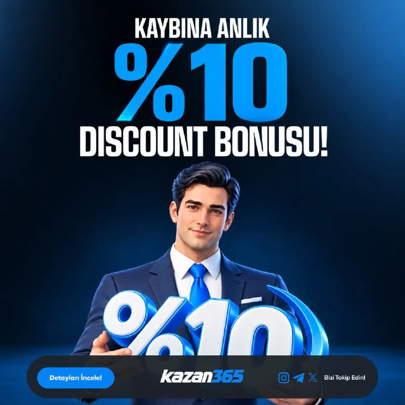 Kazan365 Telegram: 📣KAZAN365’TEN ANLIK %10 DISCOUNT FIRSATI! Avantajlı oyun deneyimi Kazan365’te…