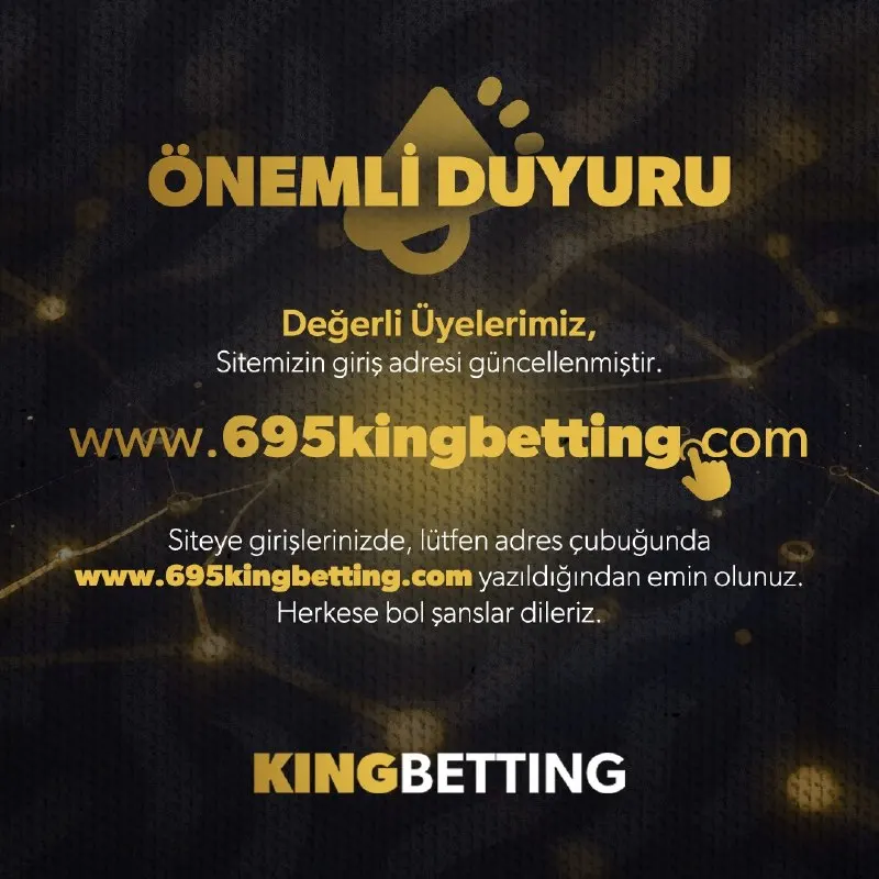 Kingbetting Telegram: ⚠️Domain adresimiz www.695kingbetting.com olarak güncellenmiştir. Bol şanslar…