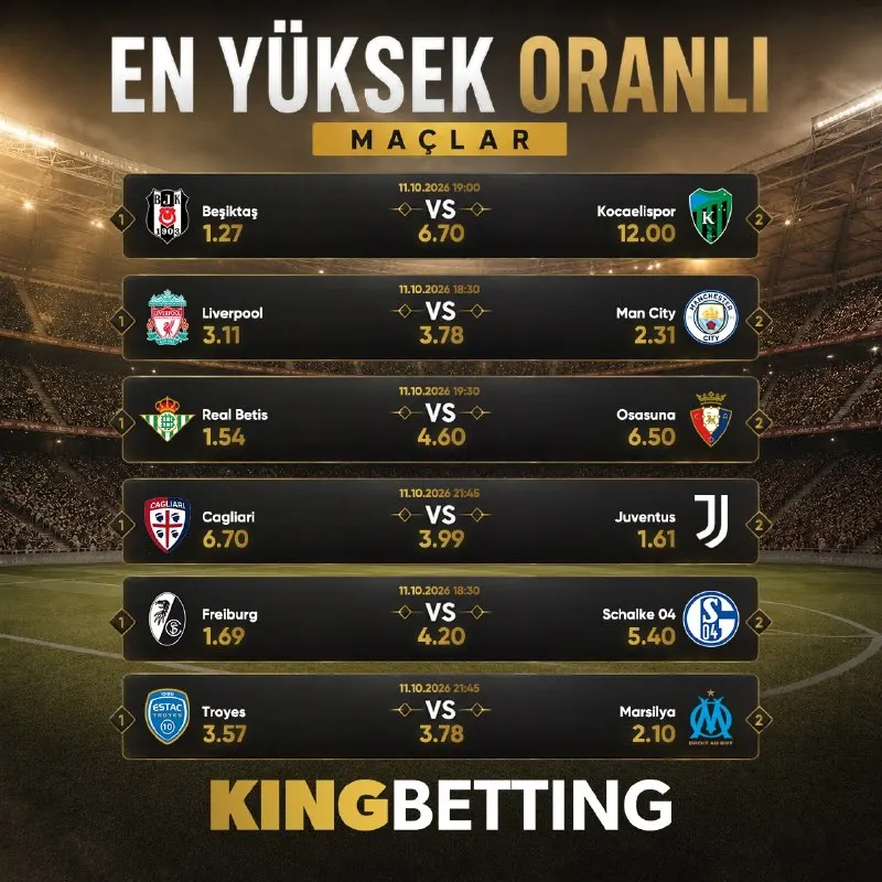 Kingbetting Telegram: Günün arttırılmış oranlı karşılaşmaları⚽️ Arttırılmış oran özelliği sayesinde…