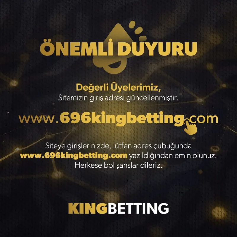 Kingbetting Telegram: ⚠️Domain adresimiz www.696kingbetting.com olarak güncellenmiştir. Bol şanslar…