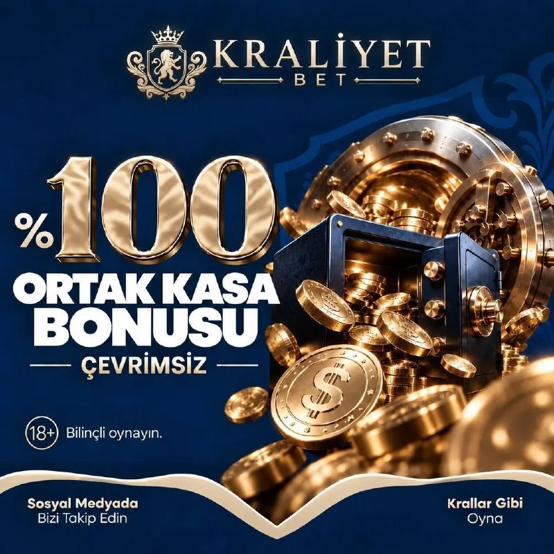 Kraliyetbet Telegram: 👑 %100 ORTAK KASA BONUSU İLE KAZANCINI İKİYE KATLA! 👑 Yatırım senden, yarısı…