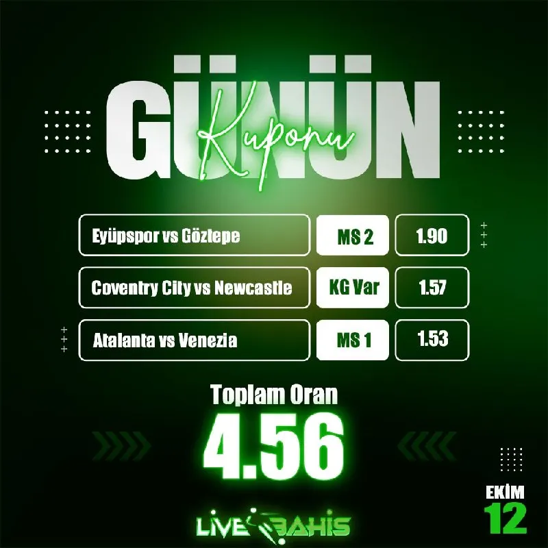 Livebahis Telegram: LiveBahis Analiz Ekibinin Hazırladığı Günün Kuponu Yayında ! %5️⃣0️⃣0️⃣…