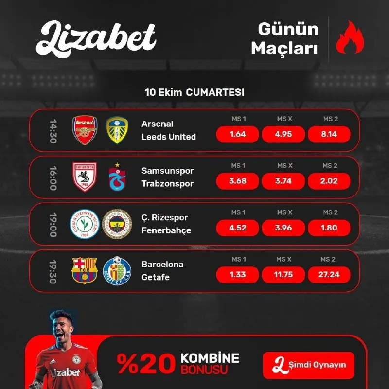 Lizabet Telegram: 🚀 BU HAFTASONU FUTBOL HEYECANI DORUKTA! GÜNÜN ÇARPICI ORANLARI LİZABET’TE! 🚀 📅…
