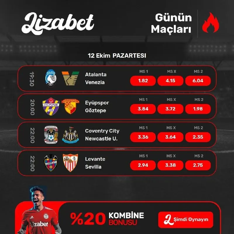 Lizabet Telegram: 🎯 HEYECAN VE KAZANÇ DOLU BİR PAZARTESİ BÜLTENİ LİZABET'TE BAŞLIYOR! 🎯🔥 📅 12…