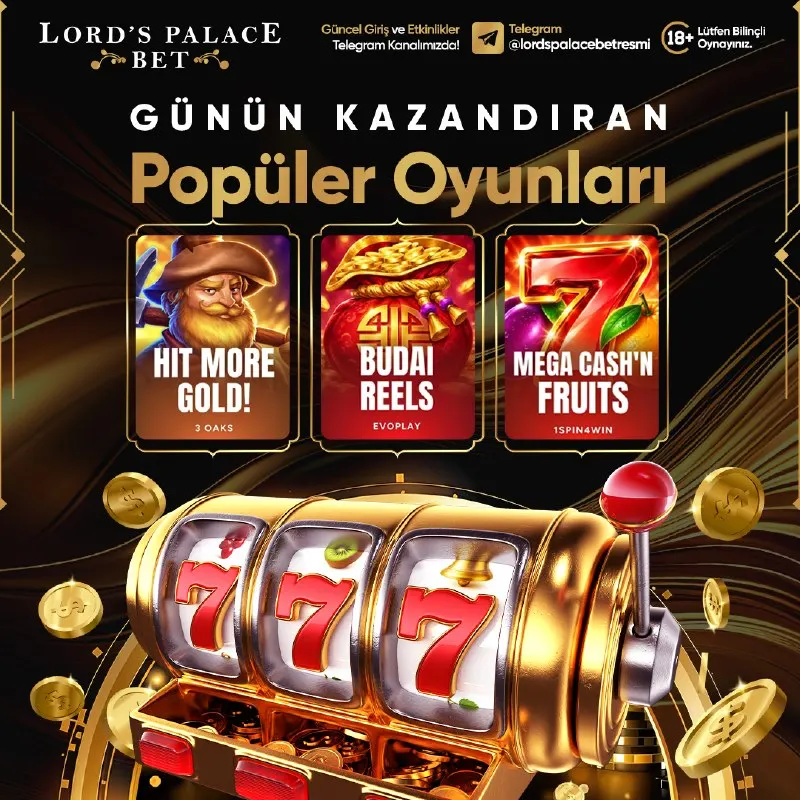 Lordspalacebet Telegram: 🎰 Şanslı oyunlar sizleri bekliyor 💰Yüksek RTP Oranları 🎁Görev ve Yatırım…