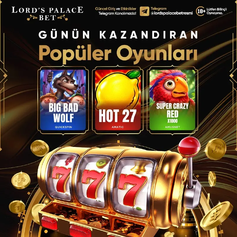 Lordspalacebet Telegram: 🎰 Şanslı oyunlar sizleri bekliyor 💰Yüksek RTP Oranları 🎁Görev ve Yatırım…