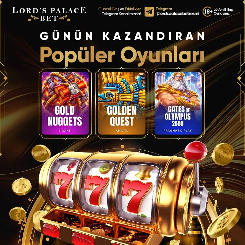 Lordspalacebet Telegram: 🎰 Şanslı oyunlar sizleri bekliyor 💰Yüksek RTP Oranları 🎁Görev ve Yatırım…