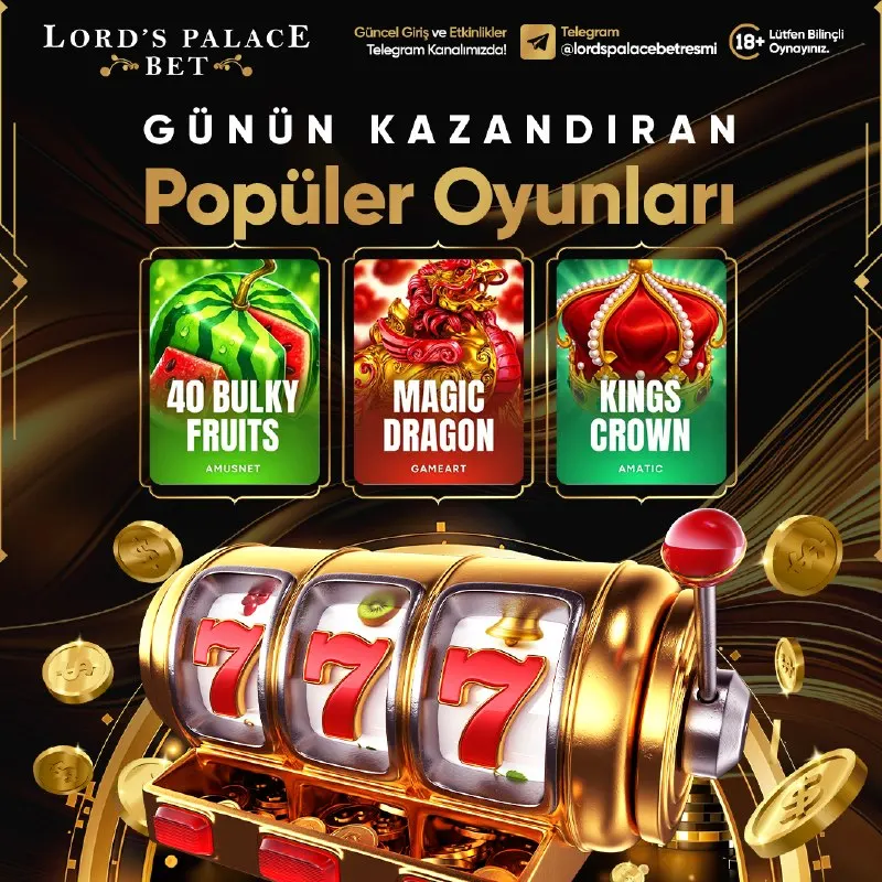 Lordspalacebet Telegram: 🎰 Şanslı oyunlar sizleri bekliyor 💰Yüksek RTP Oranları 🎁Görev ve Yatırım…