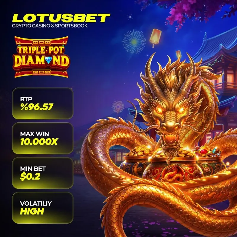 Lotusbet Telegram: 💎 Üç efsane, tek sahne: TRIPLE POT DIAMOND! Anka kuşu, ejderha ve kaplanın…