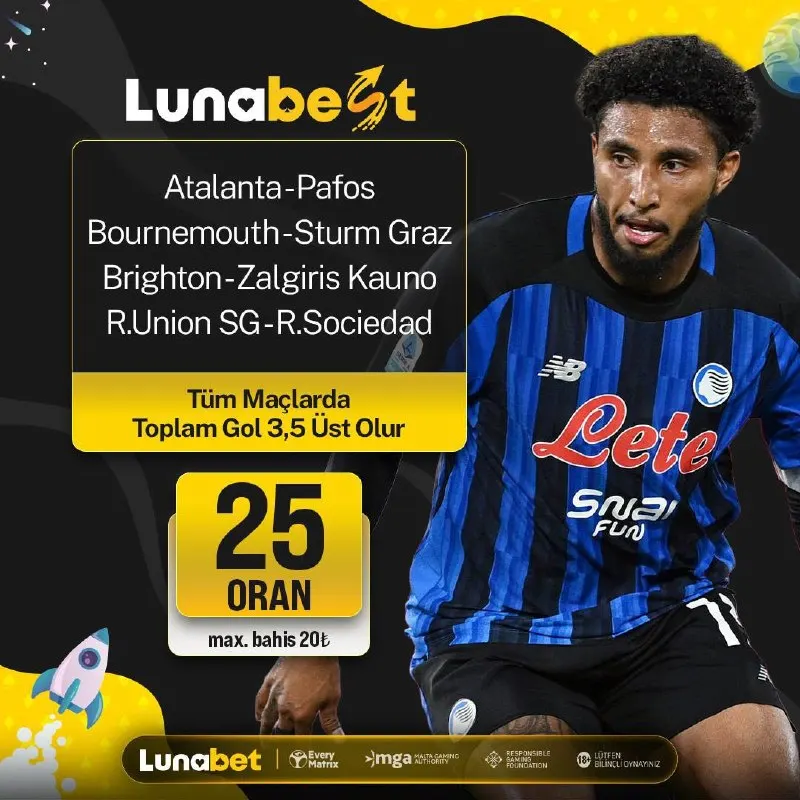 Lunabet Telegram: ⚽️ Lunabest ❌ 25 🔥Herkes Aynı Fırsatı Sunar, Lunabet Fırsat Yaratır! 🚀 Bu Özel…