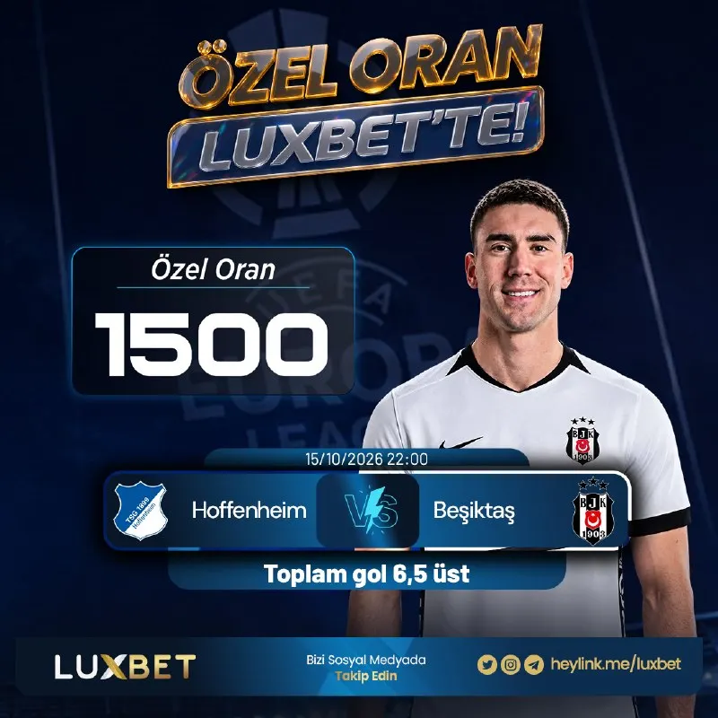 Luxbet Telegram: 📣 TAM 1500 ORAN AKTİF! 💰 ŞAMPİYONLAR LİGİNDE EN ÇOK BİZ KAZANDIRIYORUZ! Günlük…