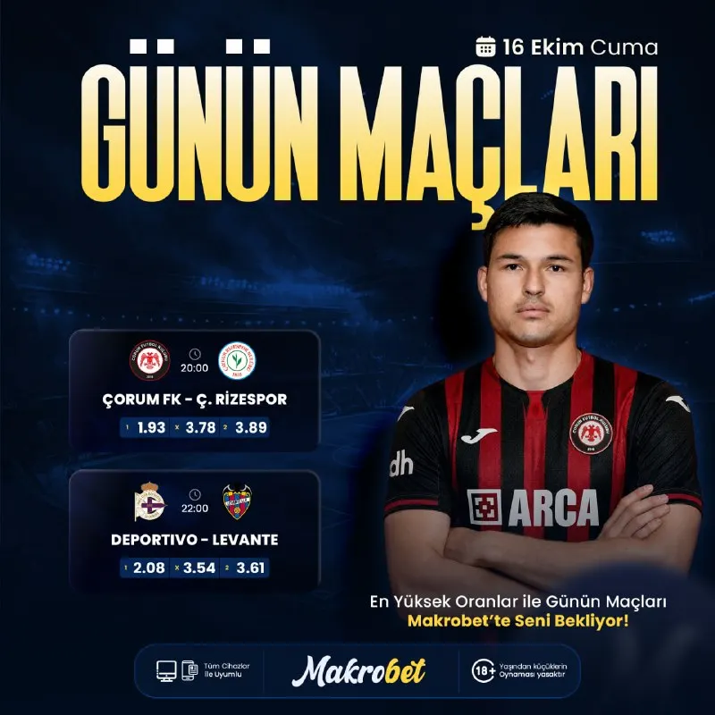 Makrobet Telegram: ⚪️ GÜNAYDINN MAKROBET AİLESİ! ⚪️ ⚫️Günün dikkat çeken maçları sizlerle!⚫️…