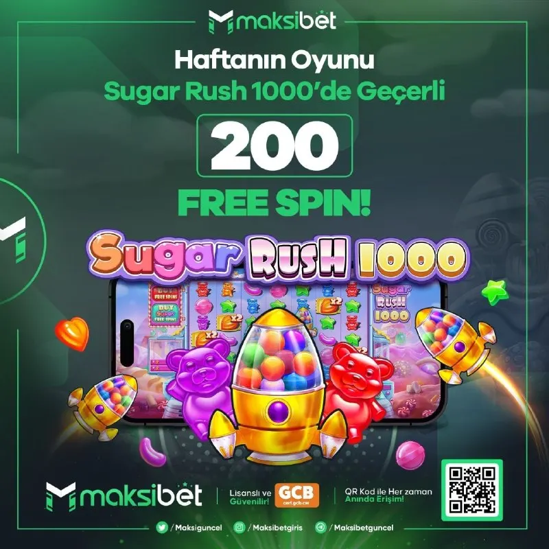 Maksibet Telegram: 💣MAKSİBET’TE ŞEKER GİBİ BİR FIRSAT! 💣 🎰 Haftanın Oyunu Sugar Rush 1000 ile…