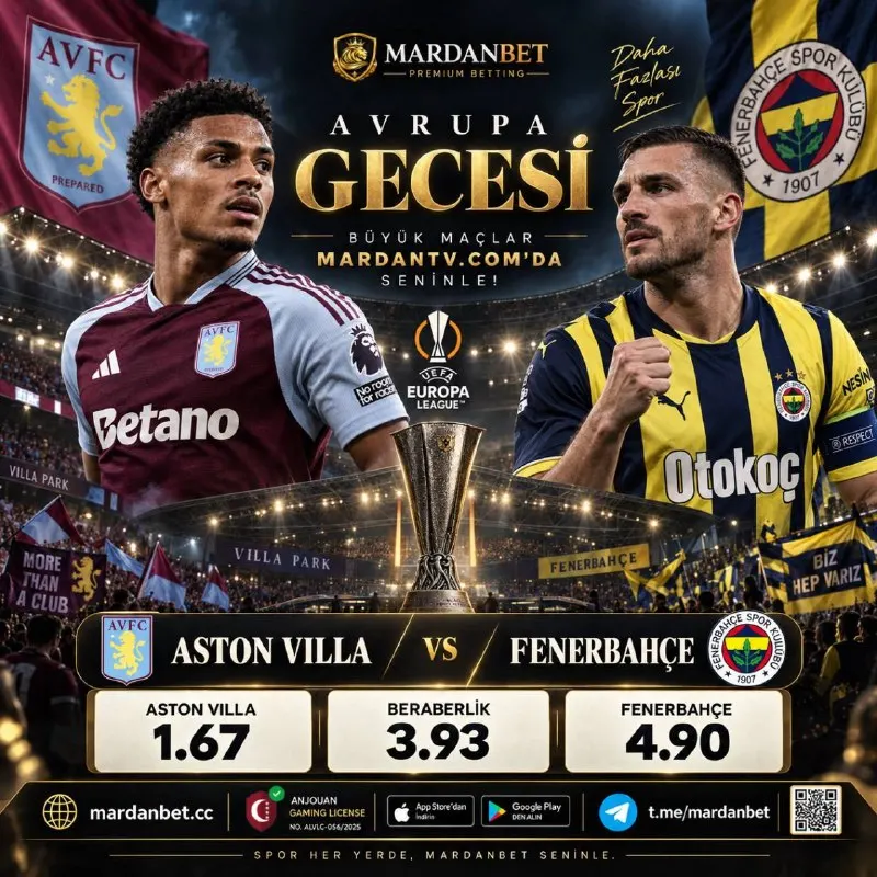 Mardanbet Telegram: 🏆 AVRUPA GECESİNDE BÜYÜK MÜCADELE! AVL 🏴󠁧󠁢󠁥󠁮󠁧󠁿 vs 🇹🇷 FEN 📺 Karşılaşmayı…