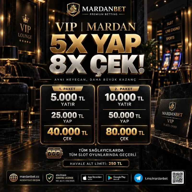 Mardanbet Telegram: 🥵 MARDAN • 5X YAP • 8X ÇEK! MardanBet’in en çok tercih edilen bonuslarından…