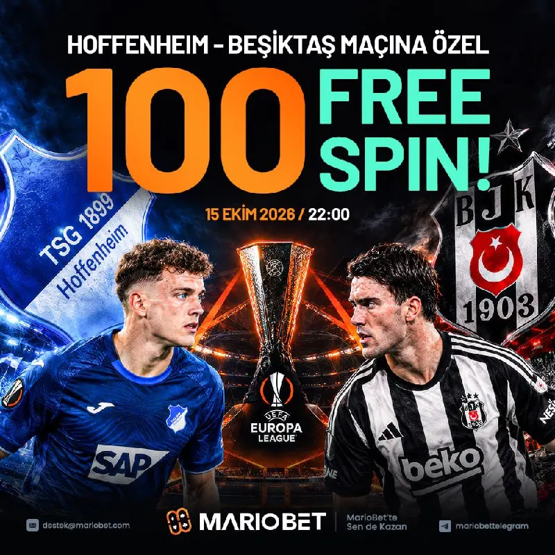 Mariobet Telegram: Hoffenheim - Beşiktaş MAÇINA ÖZEL 100 FREESPİN! 🔥 Takımı Destekle Hediyeni Al…