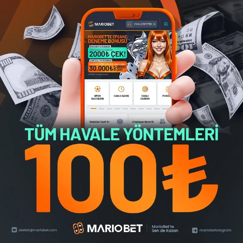 Mariobet Telegram: 🟢 HAVALE İLE 100₺ MİNİMUM YATIRIM AKTİF! ⚡"Anında Yatırım, Anında Çekim"…