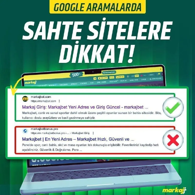 Markaj Bet Telegram: ⚠️ Sahte sitelere dikkat! Dolandırıcılık amacı güden kopya sitelere itibar…