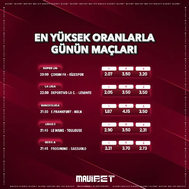 Mavibet Telegram: ⚽️Günün maçlarında en yüksek oranlar #Mavi'de! ✅ Hemen tercihini yap, kazanan…
