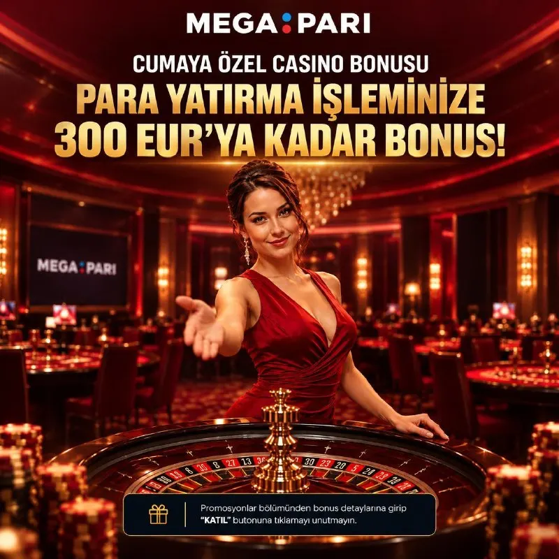 Megapari Telegram: 🎰 CUMAYA ÖZEL CASINO BONUSU! 🔥 Hafta sonu masaları açılıyor. 💰 Para yatırma…